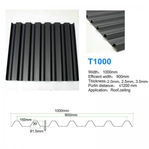 T1000 černý vysoký vrchol ASA PVC UPVC střešní taška dobrá vodotěsná střešní vrstva